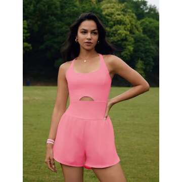 SENSERISE Womens Workout Rompers Athletic Romper Running Onesie One Piece Exercise Jumpsuits Gym Yog...