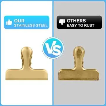 WUDIME Premium 12 Pack Stainless Steel Chip Clips for Food Storage