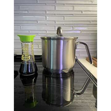 8 Cup Saucepan With Glass Lid,1.5QT Multipurpose Small Pasta Pot with Insert Steamer Basket for Boiling Sauce, Gravies, Pasta, Noodles