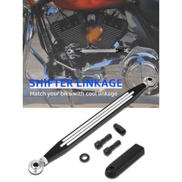 AILMOTO Motorcycle Shift Linkage Black & Silver Compatible for Harley Davidson 1986-2024 Street Glid...