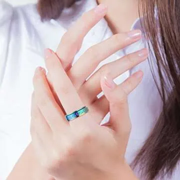 Hothink Anxiety Fidget Spinner Rings for Women - 4Pcs Style