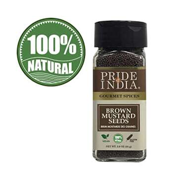 Pride of India – Brown Mustard Seed Whole – Gourmet Indian Spice – Hot & Spicy Flavor – Idea...