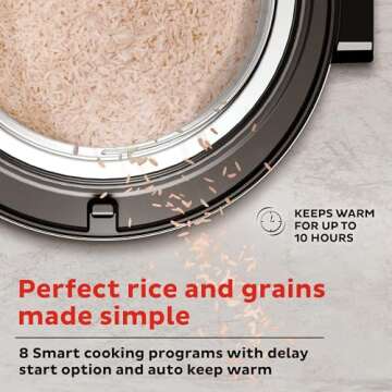 Instant Pot 20-Cup Rice Cooker, Rice and Grain Multi-Cooker with Carb Reducing Technology without Compromising Taste or Texture, From the Makers of Instant Pot, Includes 8 Cooking Presets