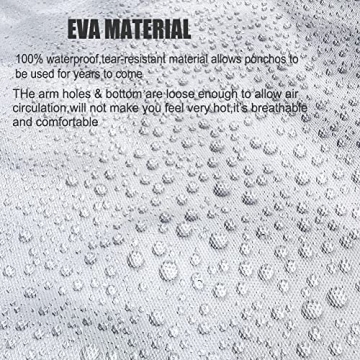 Reusable EVA Rain Ponchos 2-Pack Waterproof Lightweight
