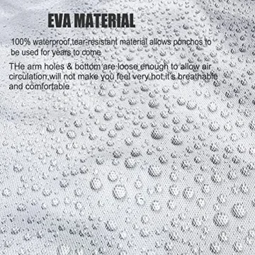 Reusable EVA Rain Ponchos 2-Pack Waterproof Lightweight