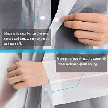 Reusable EVA Rain Ponchos 2-Pack Waterproof Lightweight