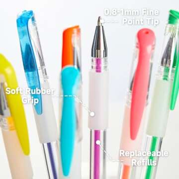 Shuttle Art Gel Pens Set with 130 Colors & Bonus Coloring Book