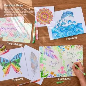 Shuttle Art Gel Pens Set with 130 Colors & Bonus Coloring Book