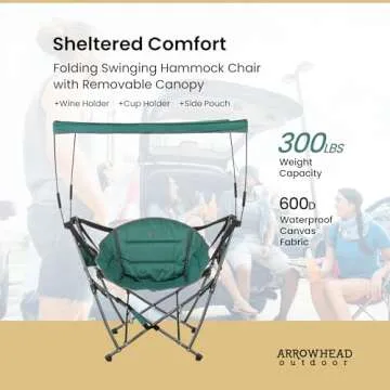 Arrowhead Outdoor Portable Hammock Chair with Canopy