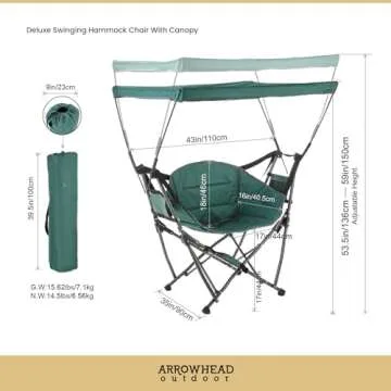Arrowhead Outdoor Portable Hammock Chair with Canopy
