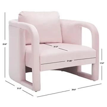 SAFAVIEH Fifer Light Pink Velvet Accent Chair