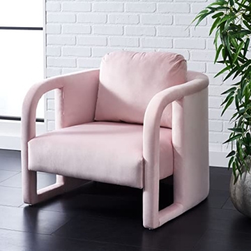 SAFAVIEH Fifer Light Pink Velvet Accent Chair