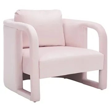 SAFAVIEH Fifer Light Pink Velvet Accent Chair