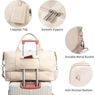 Oeihuivt Weekend Bag - Stylish Travel Companion with Shoe Compartment