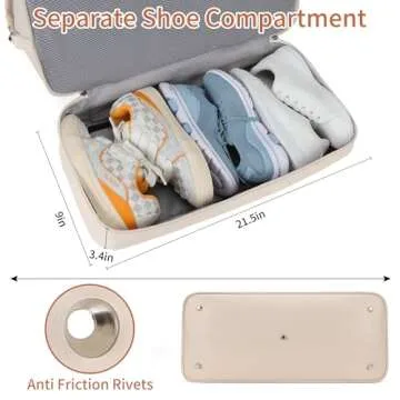 Chic Oeihuivt Women's Weekend Bag with Shoe Compartment