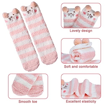 YSense Women's Fuzzy Socks - Cozy Winter Animal Designs
