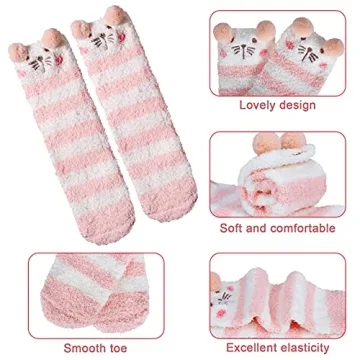 YSense Women's Fuzzy Socks - Cozy Winter Animal Designs