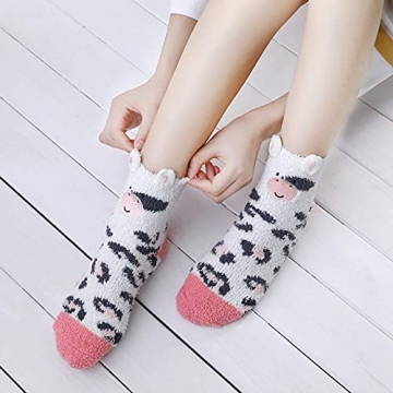 YSense Women's Fuzzy Socks - Cozy Winter Animal Designs