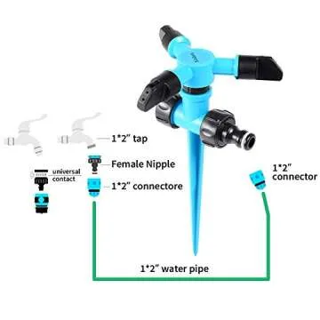 Kadaon Garden Sprinkler, 360 Degree Rotating Lawn Sprinkler Large Area Coverage - Adjustable, Weighted Gardening Watering System