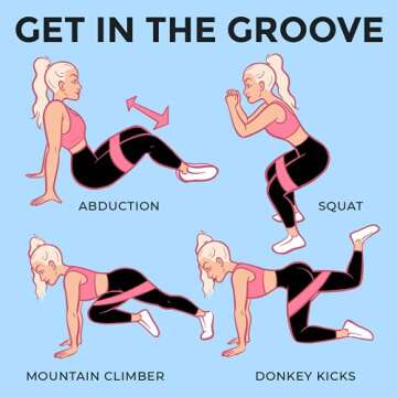 SuzieB Fitness Glute Band for Women, Work Out Legs, Booty and More - Medium and Heavy Resistance, in Multiple Color Options (Black Marble)