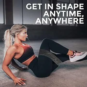 SuzieB Fitness Glute Band for Women, Work Out Legs, Booty and More - Medium and Heavy Resistance, in Multiple Color Options (Black Marble)