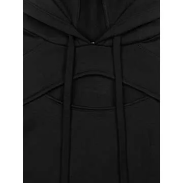 LASLULU Womens Fuzzy Cropped Hoodies Sport Athletic Hoodie Sexy Long Sleeve Pullover Tops Sweater Fleece Lined Sweatshirt(Black Medium)