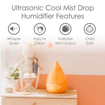 Crane Ultrasonic Cool Mist Humidifier for Large Rooms, Babies, and Office