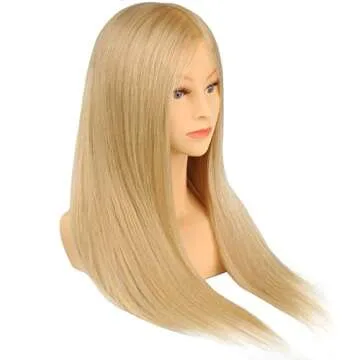 Blonde Mannequin Head Real Human Hair Training Tool