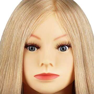Blonde Mannequin Head Real Human Hair Training Tool