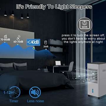 Portable Air Conditioners, 3-IN-1 Evaporative Air Cooler, 1.6 Gallon Air Conditioner for Room, Portable AC Unit w/4 Modes & 3 Speeds & Timer, Personal Air Cooler Fast Cooling for Office Bedroom