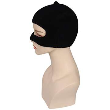 Gosbeliy Womens Catwoman Cosplay Mask Knitted Head Mask Halloween Masquerade Props