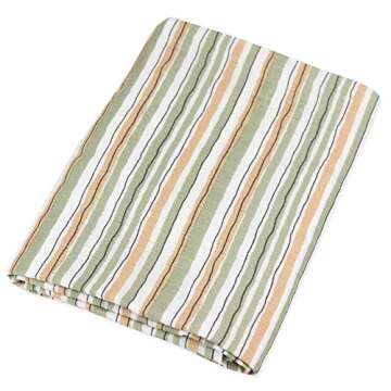 Organic Muslin Baby Boy Swaddle Blankets Oliver & Rain Receiving Blanket Lion and Palm Print, Stripe 3 Pack