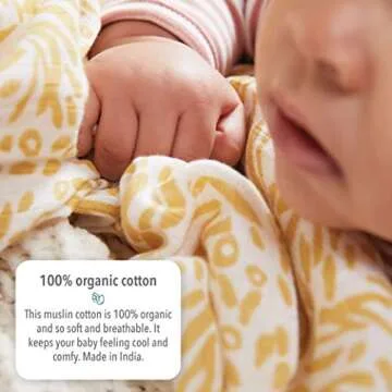 Organic Muslin Baby Boy Swaddle Blankets Oliver & Rain Receiving Blanket Lion and Palm Print, Stripe 3 Pack