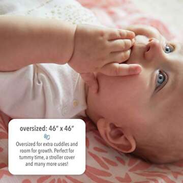 Organic Muslin Baby Boy Swaddle Blankets Oliver & Rain Receiving Blanket Lion and Palm Print, Stripe 3 Pack