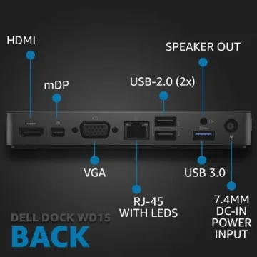 Koncept Dell WD15 Docking Station with HDMI & 130W Adapter