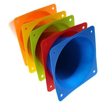 Durable Training Cones Set of 10 for All Sports Activities