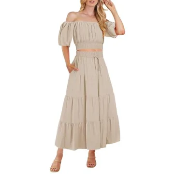 Stylish HUUSA 2 Piece Summer Dress Set for Women