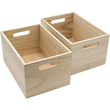 Sorbus Wooden Crates for Storage and Organization - 2 Pack