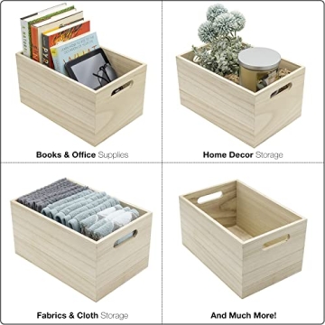 Sorbus Wooden Crates for Storage and Organization - 2 Pack
