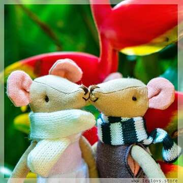 LEVLOVS Christmas Mouse in a Match Box and Friends Toy Baby Registry Gift Forest Mice Plush Toy