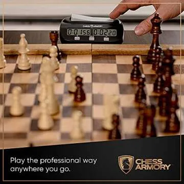 Chess Armory Digital Chess Clock - Portable Timer with Tournament and Bonus Time Features