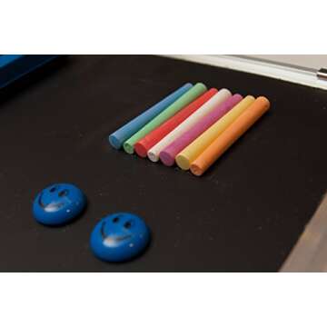 Chalkboard Set - Framed Black Board 24 x 18 inch with 1 Magnetic Eraser, 14 Chalk Sticks (7 Colors) and 2 Magnets - Small Wall Hanging Blackboard with Frame for Home, Kitchen and Kids (24x18)