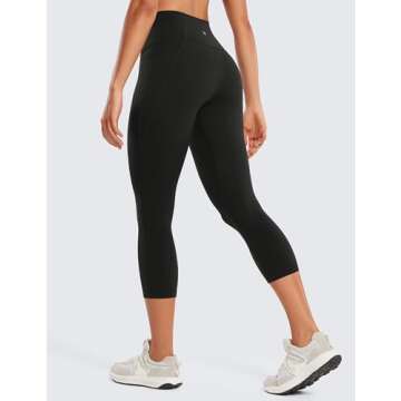 CRZ YOGA Womens Butterluxe Workout Capri Leggings with Pockets 21 Inches - High Waisted Gym Athletic...