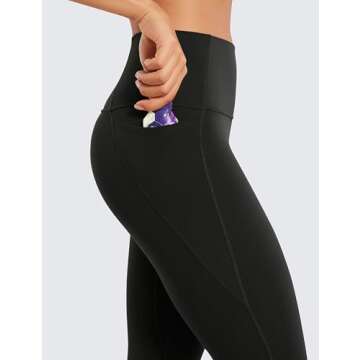 CRZ YOGA Womens Butterluxe Workout Capri Leggings with Pockets 21 Inches - High Waisted Gym Athletic Crop Yoga Black X-Large