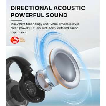 Edifier R1 Open-Ear True Wireless Earbuds, Bluetooth 5.4 Clip-On Headphones, AI Clear Calls, Left/Ri...