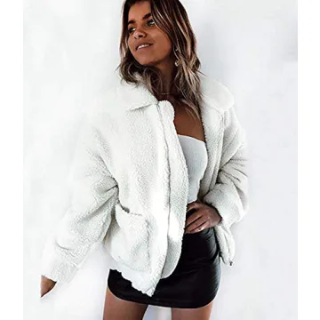 Women's Fleece Fuzzy Faux Shearling Zipper Coats