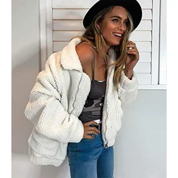 Women's Fleece Fuzzy Faux Shearling Zipper Coats