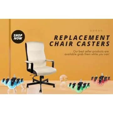 ALLGREEN Gaming Chair Wheels & Office Chair Caster Wheels 5 pcs Replacement Set Casters Heavy Duty Easy Installation and Universal Fit Smooth Rollerblade Swivel Glider-Safe for All Floors (Pink)