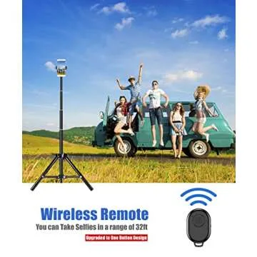 62-Inch Selfie Stick Tripod with Remote for iPhone & GoPro