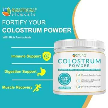 Colostrum Powder - Over 40% IgG - First 4-6 Hour Milking Grass Fed Colostrum - Bovine Colostrum - USA Midwest Pasture Raised Colostrum Supplement Powder - Unflavored Bovine Colostrum For Humans - 120g